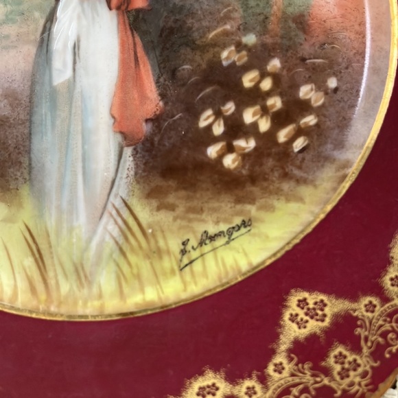 Antique Vintage Set/2 Plates - "Sevres" Portrait Plates - Picture 10 of 16